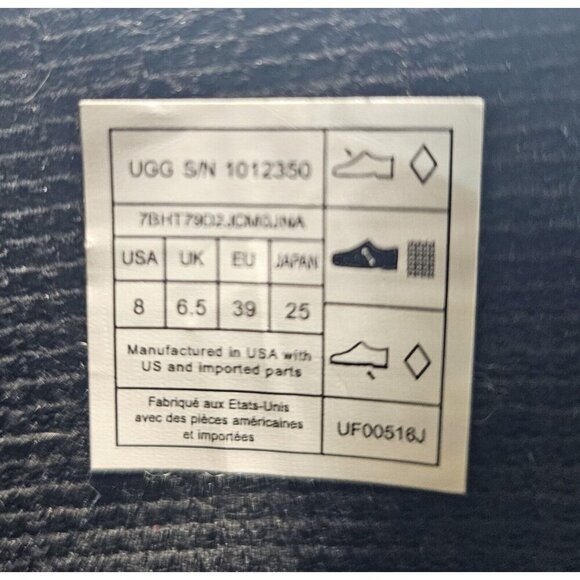 Ugg Women's Glossy Black Rain Boot Size 8 With Box Waterproof Midcalf - Picture 8 of 13